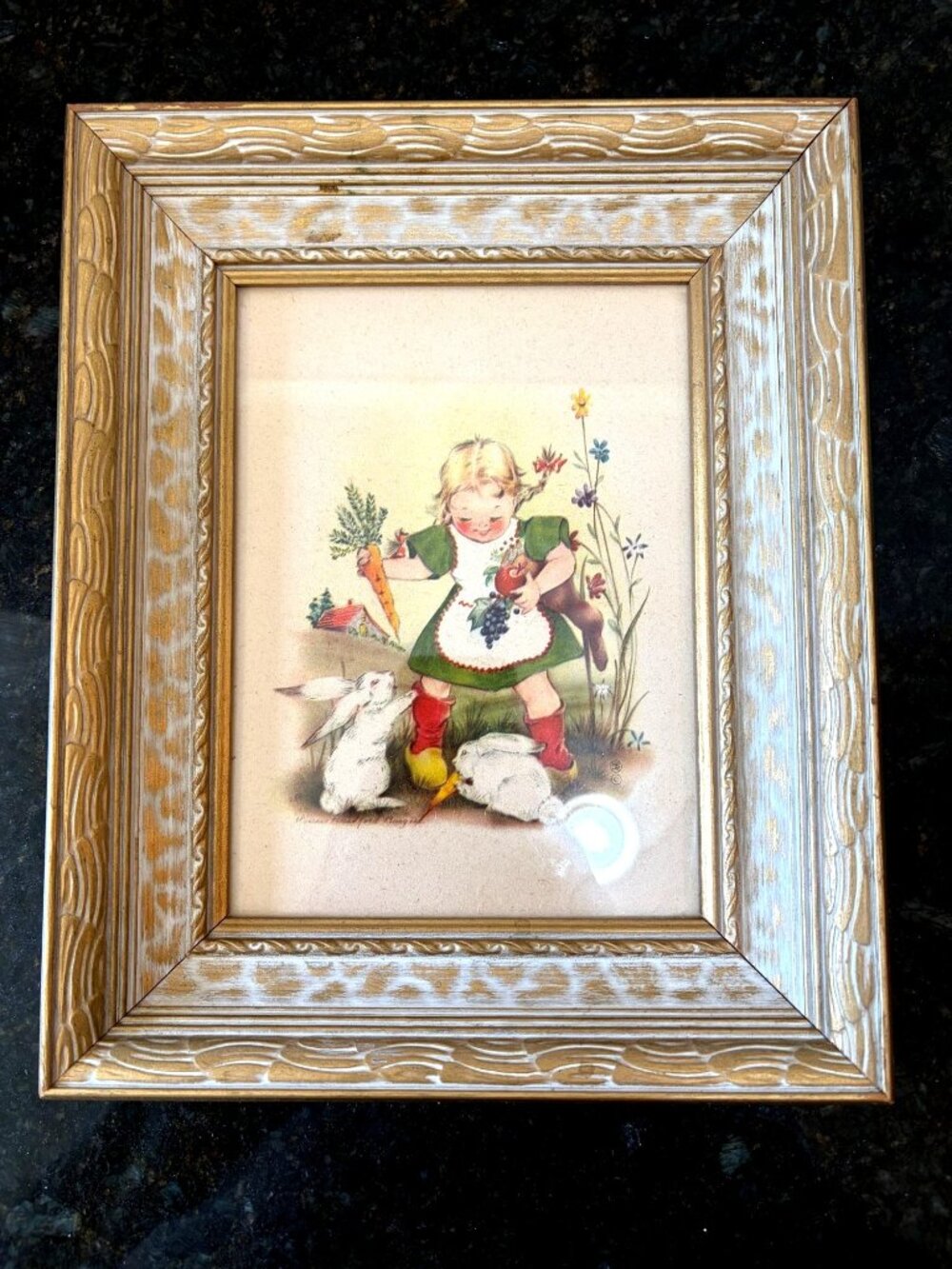 Vintage Framed Print by Artist Marion Bradford Burgess, 1940's